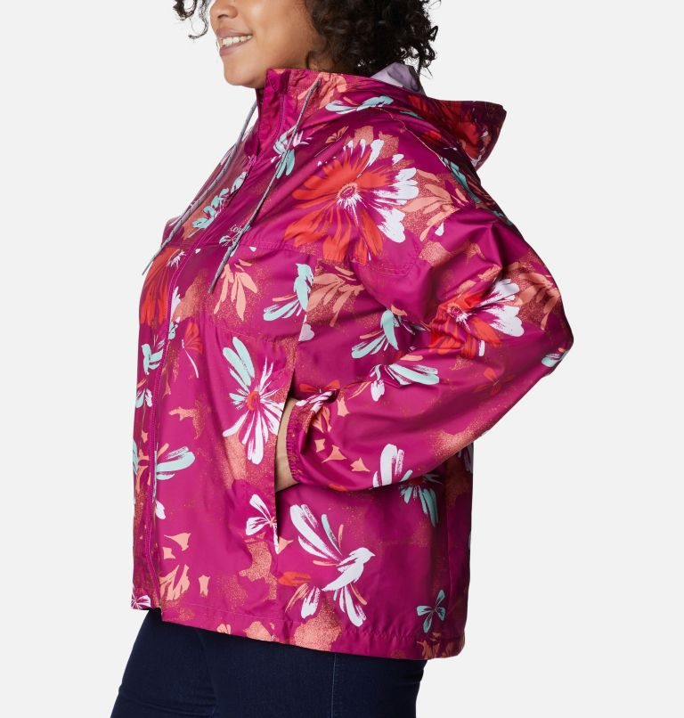 Columbia Flash Challenger Novelty Windbreaker Jakke Dame Blomster | Plus Size 56917I